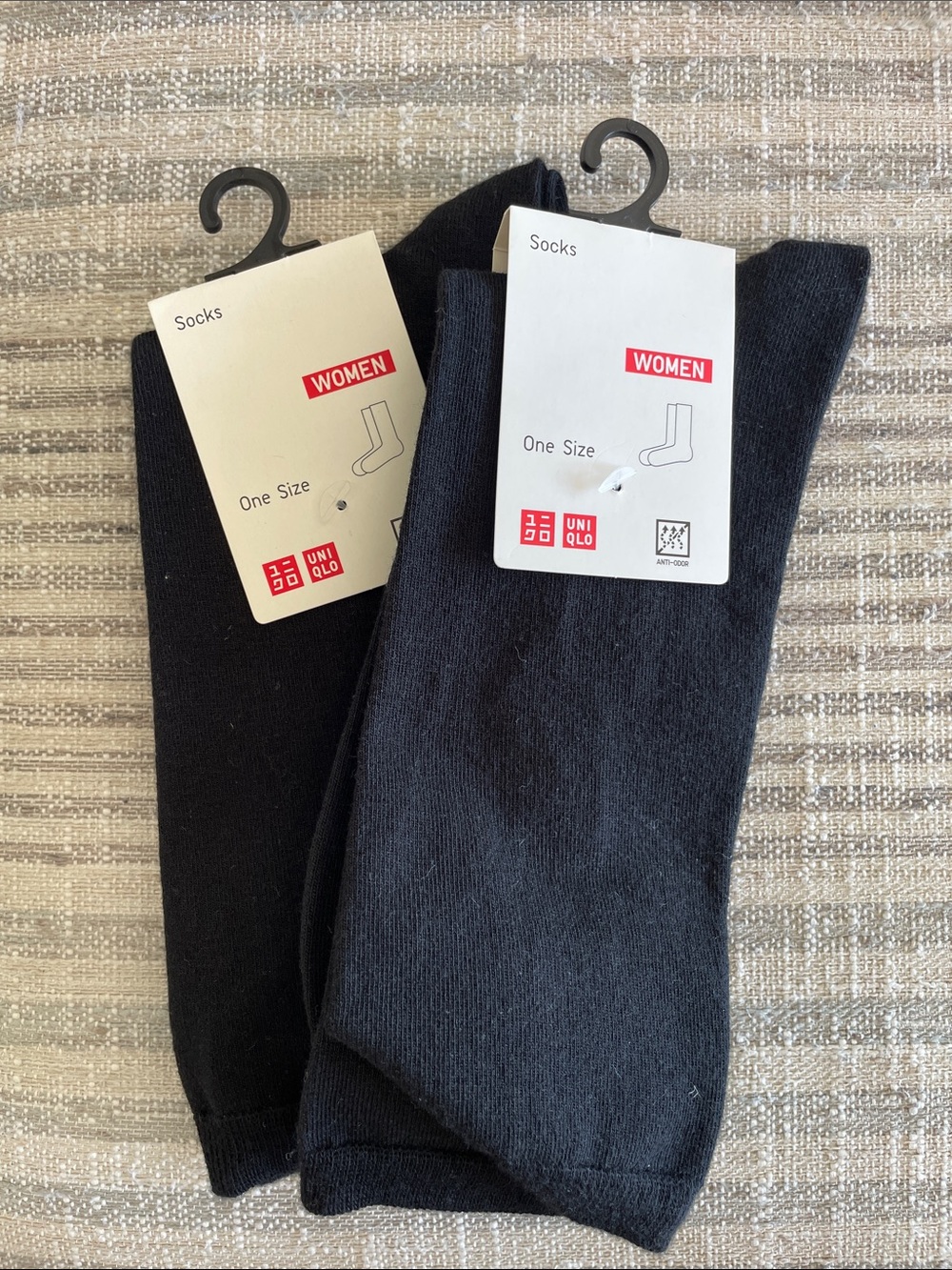 Uniqlo Women’s Black Casual Crew Socks - 2 Pack